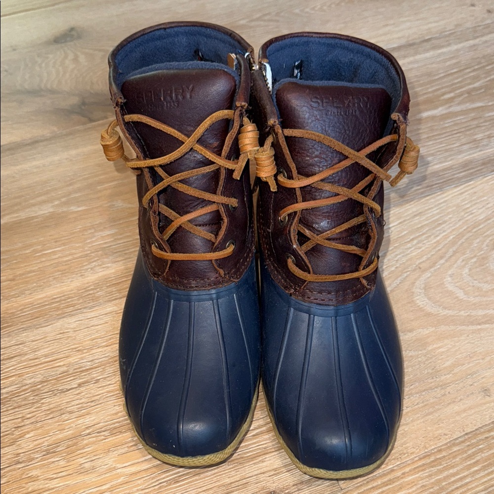 Sperry Cold Bay Top Sider Thinsulate Dark Brown and Navy Boots